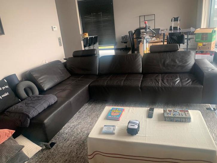 Hoeksalon leer 3x2m, Huis en Inrichting, Zetels | Complete zithoeken, Zo goed als nieuw, Leer, Ophalen