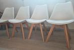 4 chaises de salle à manger blanches, Maison & Meubles, Chaises, Enlèvement