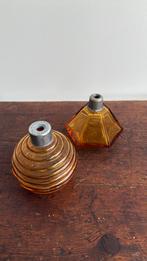 Antieke glazen flacons in amber persglas, Ophalen, Zo goed als nieuw, Overige typen
