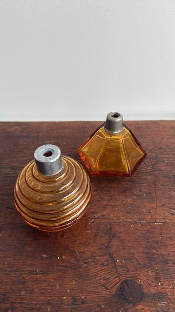 Bouteilles anciennes en verre pressé ambré, Enlèvement, Comme neuf, Autres types