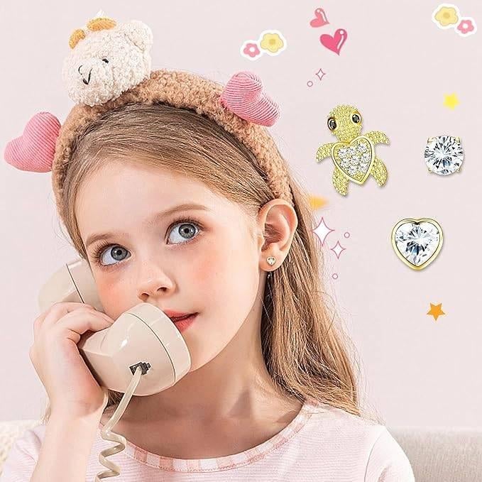 6 paar oorbellen voor kinderen | GRATIS LEVERING, Overige materialen, -, Verzenden, -