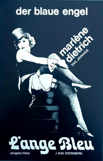 MARLENE DIETRICH Der blaue Engel 1970 re-release poster