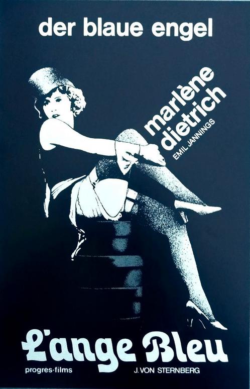 MARLENE DIETRICH L'ange Blue affiche originale resortie 1970, Collections, Posters & Affiches, Comme neuf, Envoi