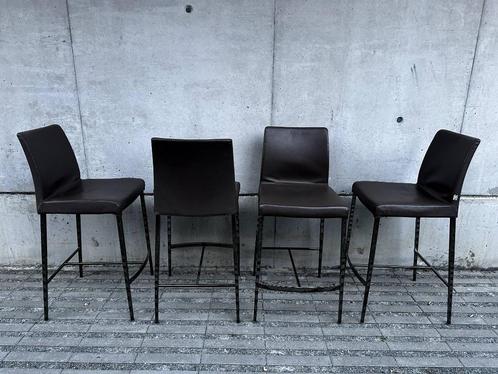 4x Jori Perla (Barstoel), Huis en Inrichting, Stoelen, Zo goed als nieuw, Vier, Leer, Metaal, Bruin, Ophalen