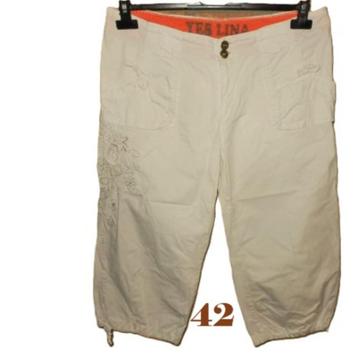 (15) -pantacourt femme t.42 blanc - yes lina - beschikbaar voor biedingen