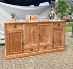 Massief teak dressoir, Huis en Inrichting, Nieuw, Ophalen of Verzenden, 200 cm of meer, Metaal