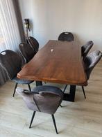 eik tafel met 7stoelen, Huis en Inrichting, Complete eetkamers, Ophalen, 6 tot 8 stoelen