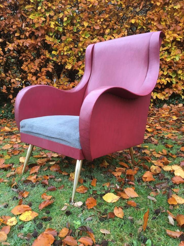 Originele mid century design fauteuil, Huis en Inrichting, Fauteuils, Gebruikt, Ophalen