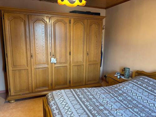 Chambre 2 personnes complète en chêne massif, Huis en Inrichting, Slaapkamer | Complete slaapkamers, Zo goed als nieuw, Tweepersoons