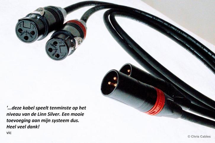 'The Carbon One' audiophile interlinks van Chris Cables, Audio, Tv en Foto, Audiokabels en Televisiekabels, Nieuw, Interlink-kabel