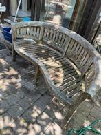 Teakenhaute  half ronde tuinbank, Tuin en Terras, Tuinbanken, Ophalen of Verzenden, Gebruikt