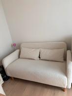 Maison du Monde slaapbank in bouclé – crème, Huis en Inrichting, Ophalen, Zo goed als nieuw, Crème, 140 cm