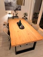 Table chêne massif 1mx2m h75 pieds acier noir, Maison & Meubles, Comme neuf, Enlèvement, 50 à 100 cm, Chêne