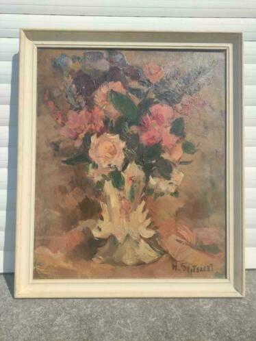 huile sur toile fleur signe Henri Spitsaert, Antiquités & Art, Art | Peinture | Classique, Enlèvement ou Envoi