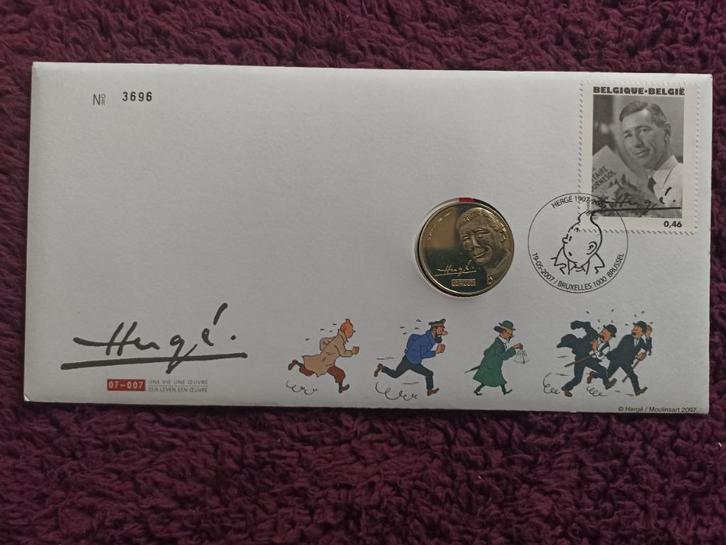 België Numisletter 2007 Hergé Kuifje, Postzegels en Munten, Brieven en Enveloppen | België, Envelop, Ophalen of Verzenden