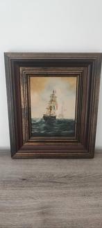 Olie schilderij op doek zeilschepen A. Van Den Branden, Ophalen of Verzenden