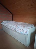 Uitschuifbare bedbank met twee lades, Ophalen, Gebruikt, 70 tot 85 cm, Lattenbodem