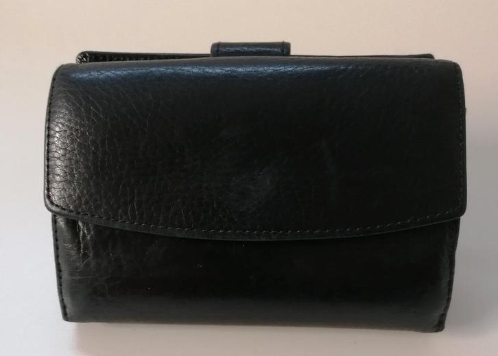 Zwart leren damesportemonnee van Yves Renard., Handtassen en Accessoires, Portemonnees, Zo goed als nieuw, Zwart, Ophalen of Verzenden