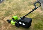 Greenworks 60v accu grasmaaier incl 2accu+ lader, Cirkelmaaier, Opvangzak, Accu-grasmaaier, Nieuw