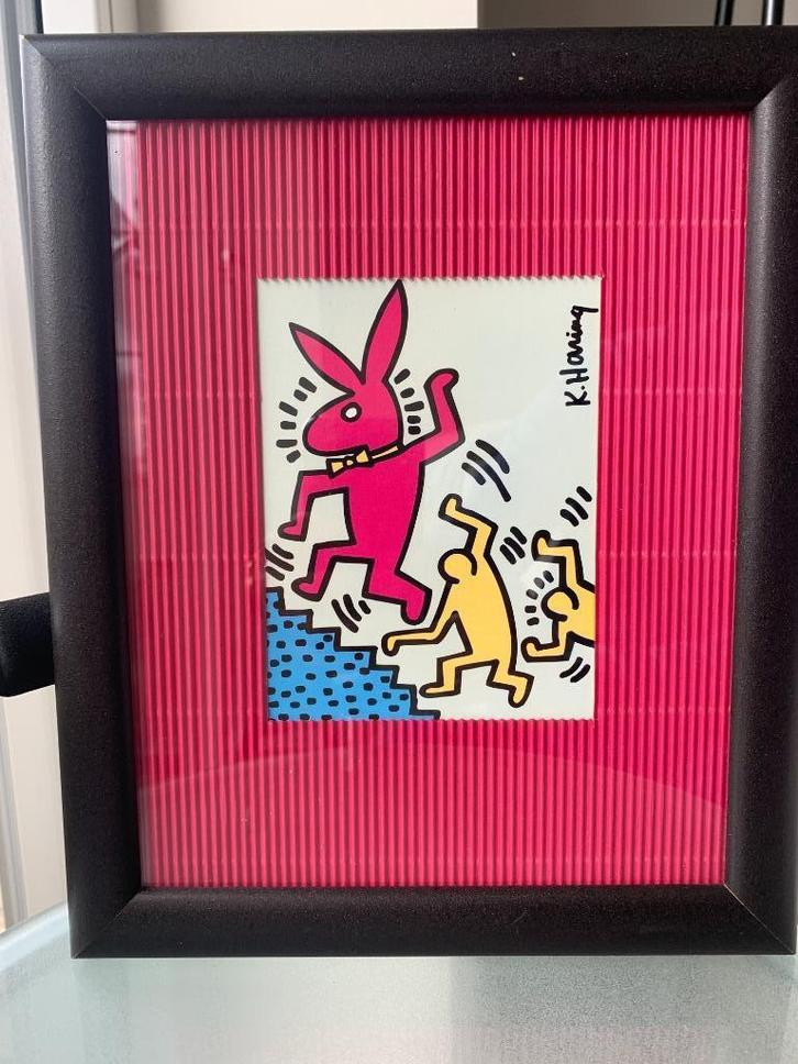 Keith Haring (1958-1990) - Bunny on the run, Verzamelen, Foto's en Prenten, Prent, Ophalen of Verzenden