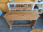 Eiken 2 persoons schoolbank, Huis en Inrichting, Ophalen, Gebruikt, Bureau
