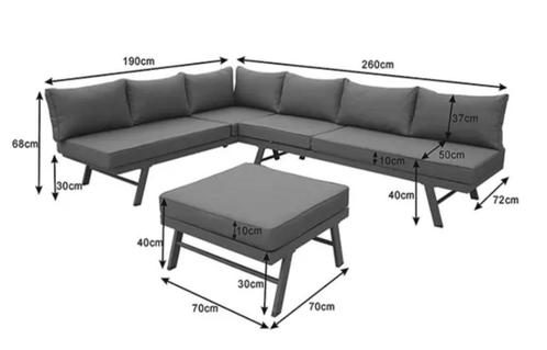 Loungeset aluminium modulair - Feel Home Modica, Jardin & Terrasse, Ensembles de jardin, Comme neuf, Sets de jardin, Aluminium