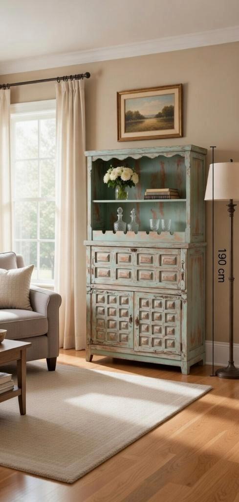 Ibiza/India barkast met wijnrek en klep, Huis en Inrichting, Kasten | Buffetkasten, Zo goed als nieuw, 150 tot 200 cm, 100 tot 150 cm