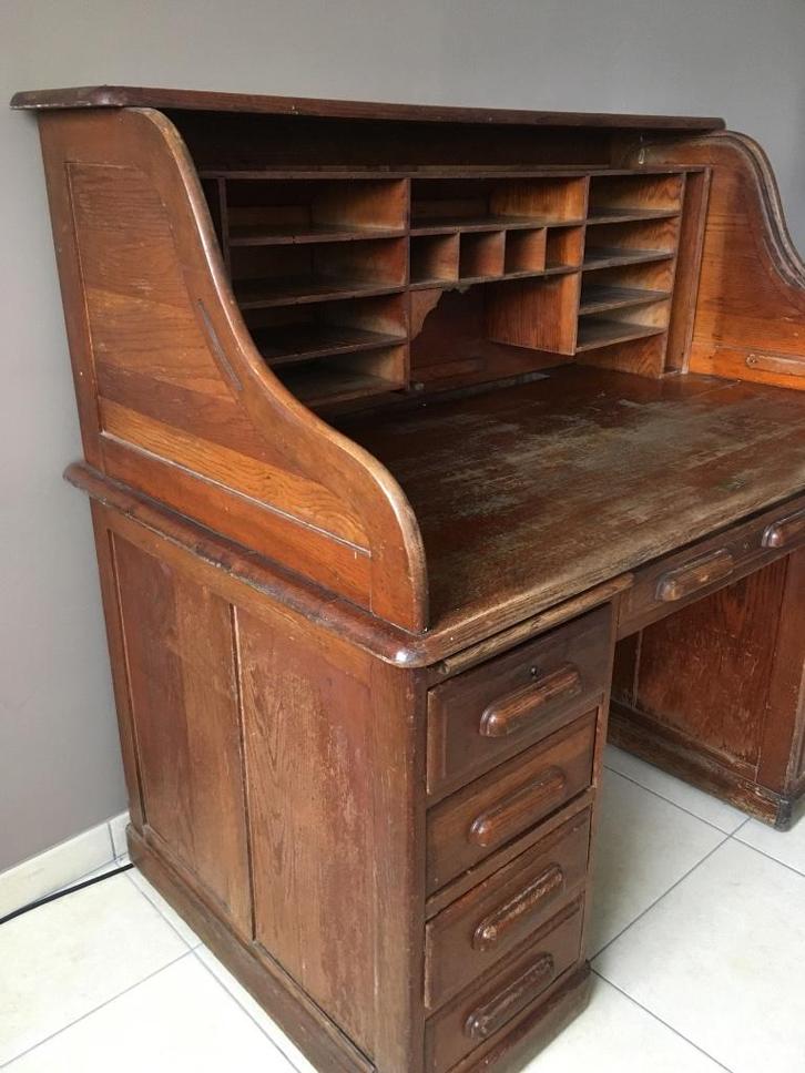 Authentieke Amerikaanse bureau in eik, Antiek en Kunst, Antiek | Meubels | Kasten, Ophalen