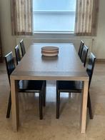 Eettafel met 6 stoelen dressoir en boekenkast, Maison & Meubles, Salles à manger complètes, Utilisé, Enlèvement ou Envoi