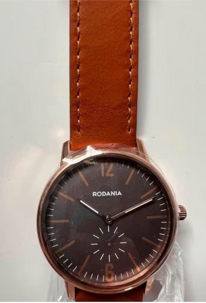 Montre homme Rodania, Handtassen en Accessoires, Horloges | Heren, Nieuw, Polshorloge, Overige merken, Staal, Leer, Ophalen of Verzenden
