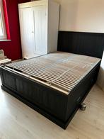 Tweepersoonsbed met laden (140cmx200cm), Huis en Inrichting, Ophalen, Gebruikt, Zwart, Tweepersoons