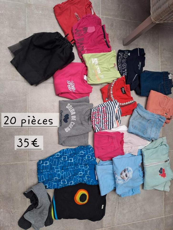 Lots de vêtements pour fille 7,8 ans., Kinderen en Baby's, Kinderkleding | Kinder-kledingpakketten, Gebruikt, Ophalen