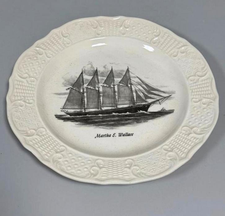Antiek Wandbord bord schoener Martha E. Wallace schip boot, Antiek en Kunst, Antiek | Wandborden en Tegels, Ophalen of Verzenden