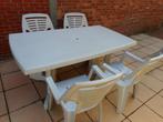 Table de patio avec 4 chaises, Jardin & Terrasse, Ensembles de jardin, Comme neuf, Synthétique, 4 places, Enlèvement