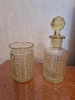 Uranium of annagroen glazen parfumfles met stop, Antiek en Kunst, Ophalen of Verzenden