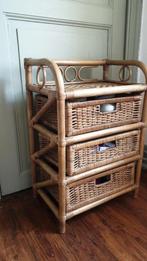 Rotan ladekastje, Huis en Inrichting, Kasten | Ladekasten, Ophalen, Minder dan 50 cm, Gebruikt, 3 of 4 laden