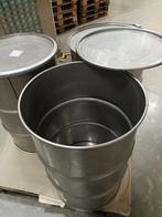 Inox vaten 200 liter met deksel, Tuin en Terras, Regentonnen, Ophalen