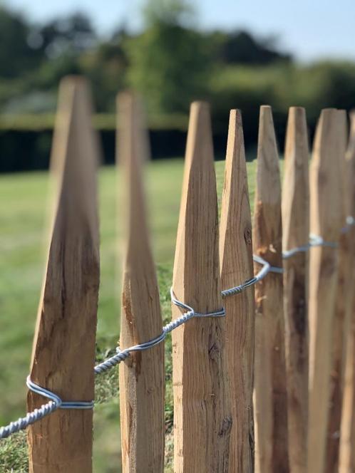 Kastanje hekwerk - Made in Belgium, Tuin en Terras, Tuinhekken en Hekwerk, Nieuw, Spijlenhekwerk, Hout, Met poort, Ophalen