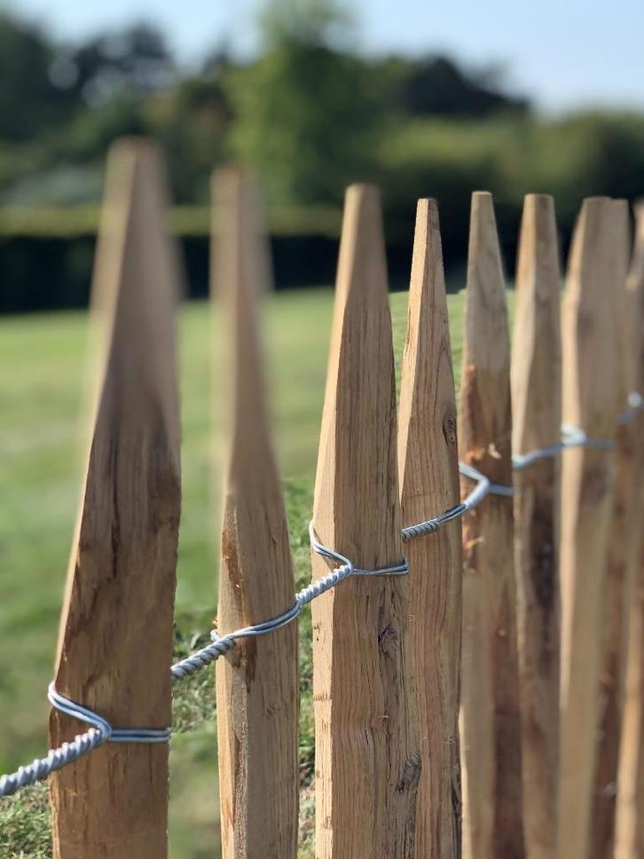 Kastanje hekwerk - Made in Belgium, Tuin en Terras, Tuinhekken en Hekwerk, Nieuw, Spijlenhekwerk, Hout, Met poort, Ophalen