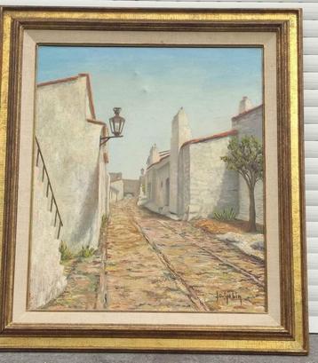 huile sur toile ruelle signe johanna gobin beschikbaar voor biedingen