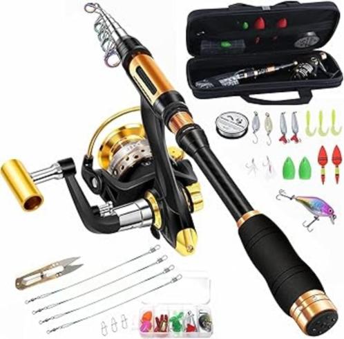 BNTTEAM Telescopische hengel en haspel SNELLE GRATIS LEVERIN, Watersport en Boten, Hengelsport | Witvissen, Nieuw, Complete set