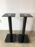 zwarte speakerstands  met getemperd glas, Ophalen of Verzenden, Zo goed als nieuw