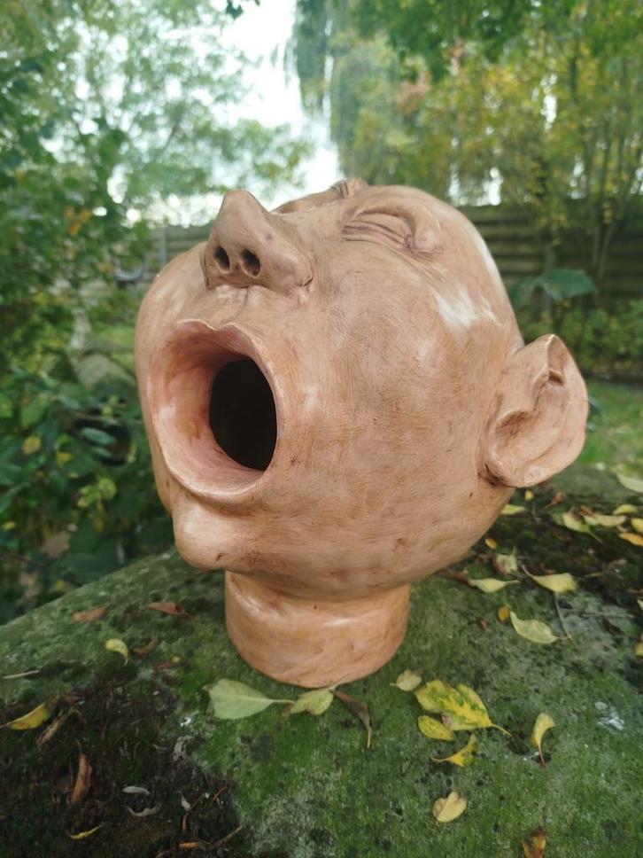 Decoratieve apotheekgaper in gietsteen – handgemaakt, Antiek en Kunst, Kunst | Beelden en Houtsnijwerken, Ophalen of Verzenden