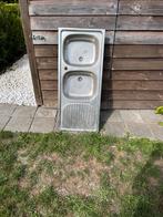 Keuken wasbak, Ophalen, Gebruikt, 100 tot 150 cm, Grijs
