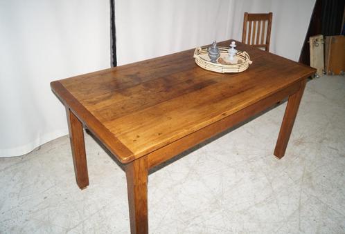 table de ferme ancienne + 2 tiroirs frontaux en chêne L 155, Maison & Meubles, Tables | Tables à manger, Utilisé, 50 à 100 cm
