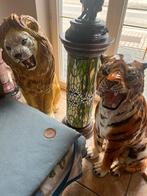Prachtige grote Italiaanse porseleinen leeuw en tijger, Antiquités & Art, Art | Sculptures & Bois, Enlèvement ou Envoi