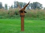 Aigle sur socle rond - 135 cm - Fonte, Jardin & Terrasse, Enlèvement ou Envoi, Neuf