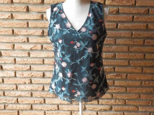 (60) - top femme t. 40 vert - cassis -, Kleding | Dames, Topjes, Zo goed als nieuw, Maat 38/40 (M), Groen, Zonder mouw, Ophalen of Verzenden