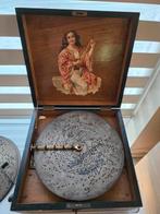 Kalliope muziekdoos antiek met 42 platen, Ophalen of Verzenden
