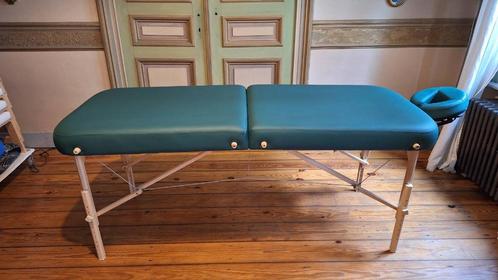 Blauwgroene opvouwbare massagetafel EarthLite, Sport en Fitness, Massageproducten, Zo goed als nieuw, Massagetafel, Ophalen